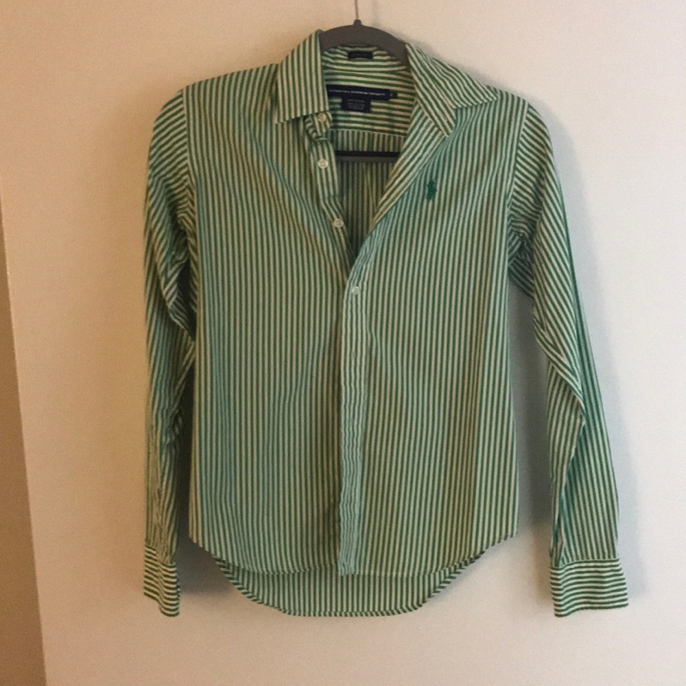 Green Striped Ralph Lauren Button Down